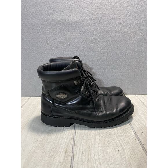 Harley-Davidson Motorcycle Boots Mens 13 Black D91005 Lace Up - Picture 1 of 10